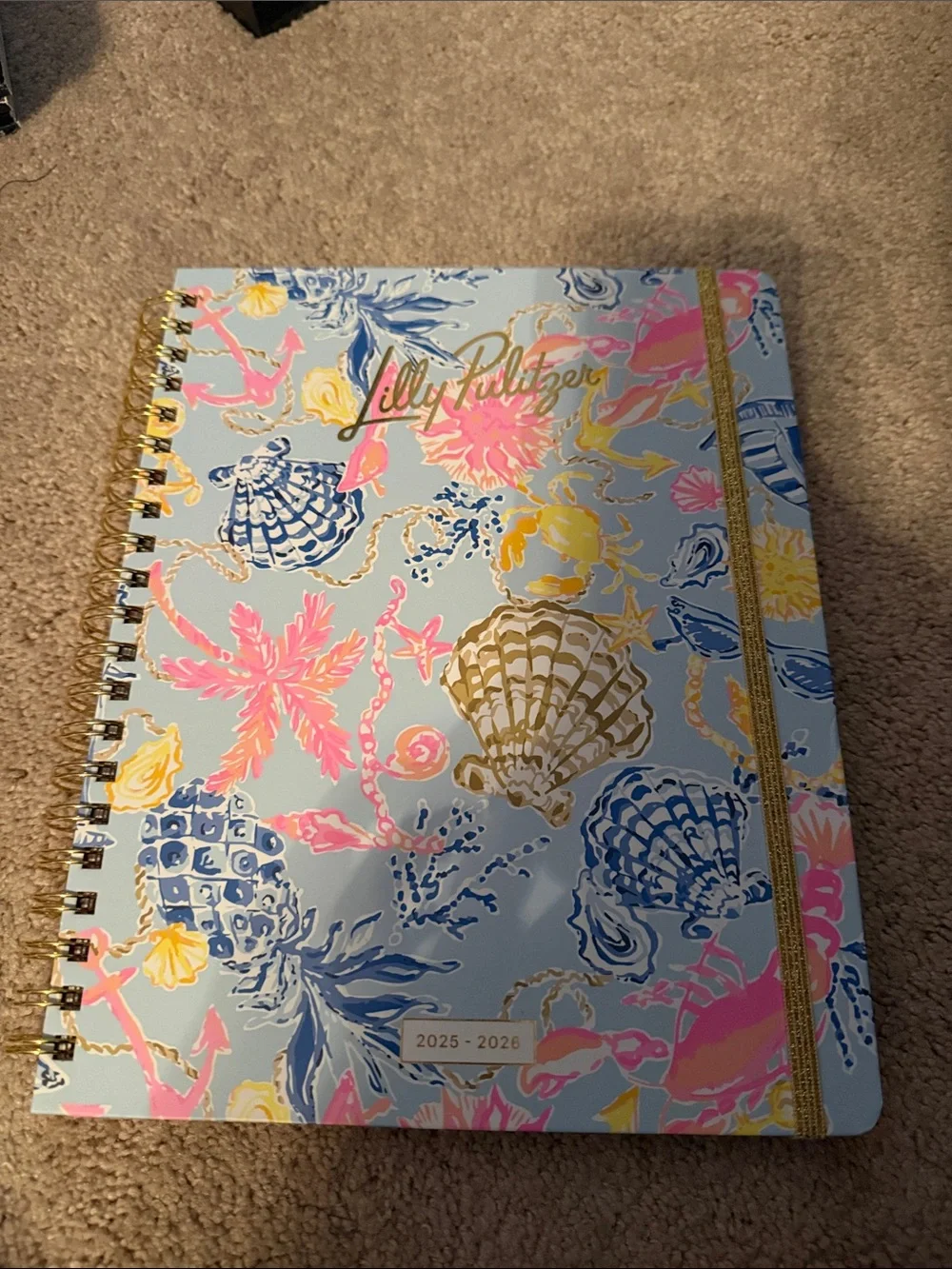 Lilly Pulitzer Pastel Seashell Spiral Planner in Blue, Pink & Gold